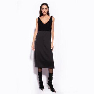 NWOT Pinko Satin Dress with a Knit Bodice